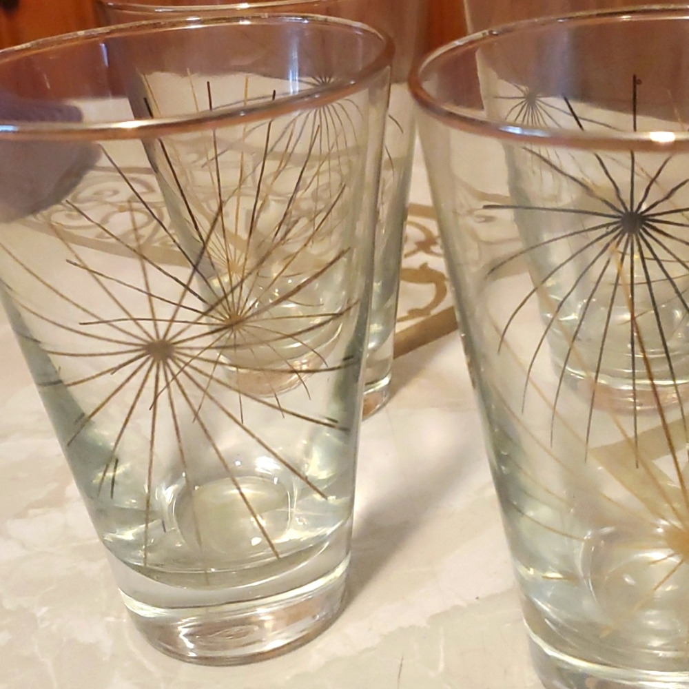 Set of 4 Atomic Starburst Juice Glasses